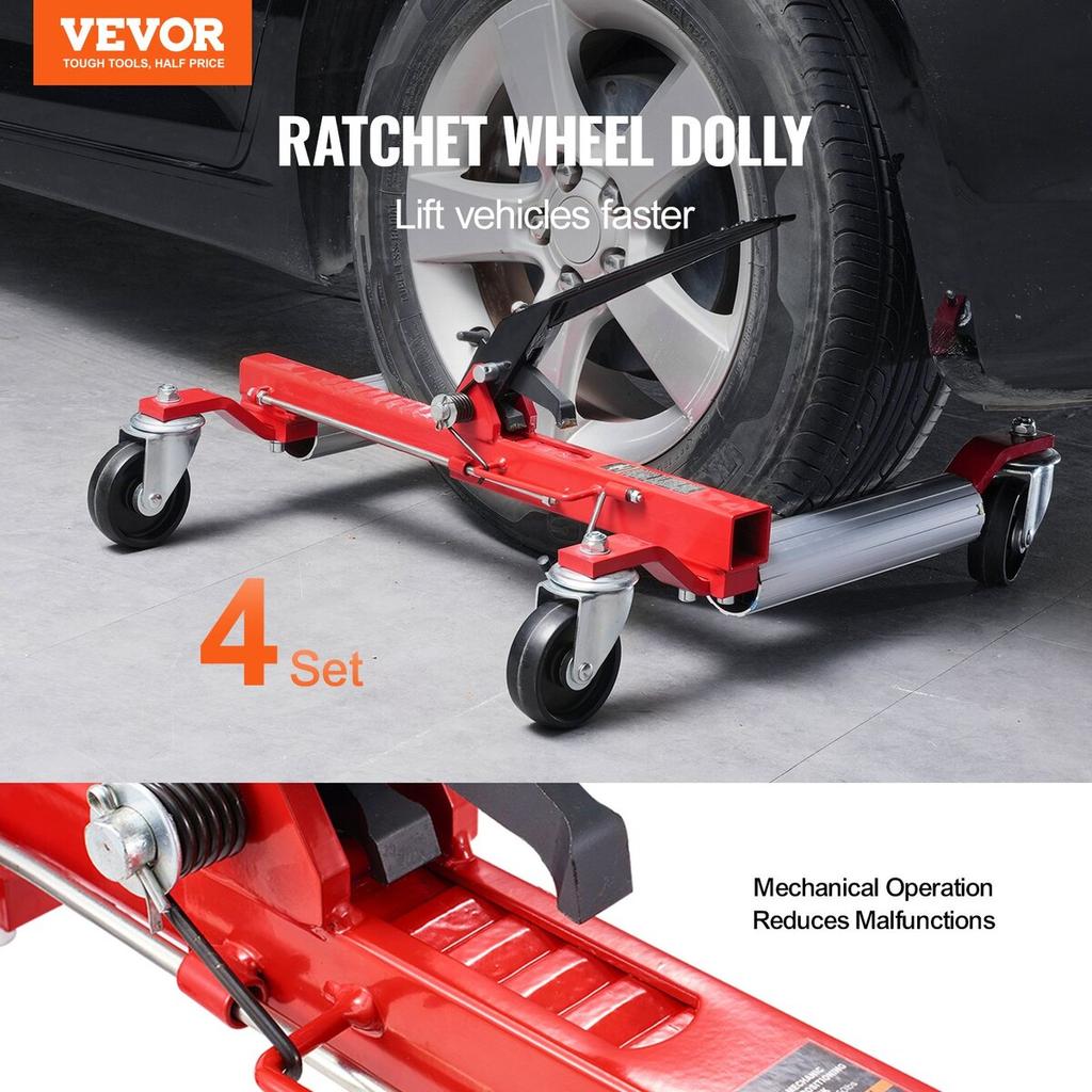 Wheel Dolly Heavy Duty Vehicle Positioning Tire Car Lifter 1500Lbs 4 Pack