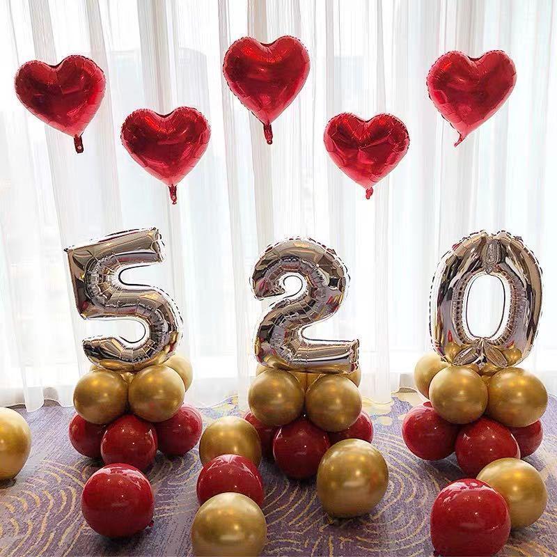 Номер для новобрачных Декоративный набор для свадебной сцены: Шары-валентинки и прозрачные коробки