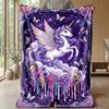 Fantasy Winged Unicorn Theme blanket Lightweight Warm Flannel Blanket Decorative Throw Blanket for Home Decoration