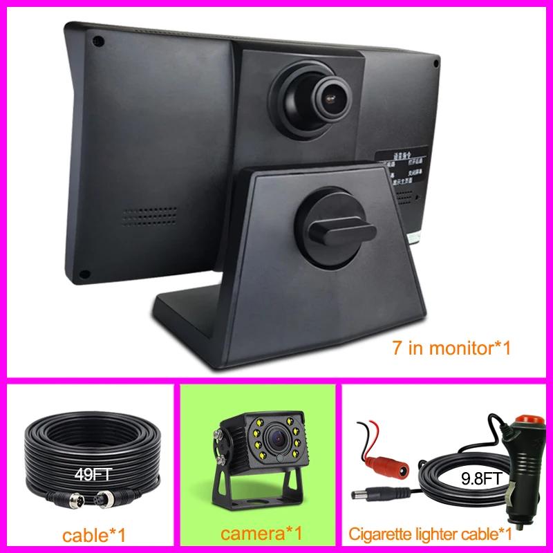 2CH 1080*720P 7 Inch IPS Screen Car Truck Bus AHD DVR Monitor with Digital Video Recorder for Front Rear Reverse Backup Camera