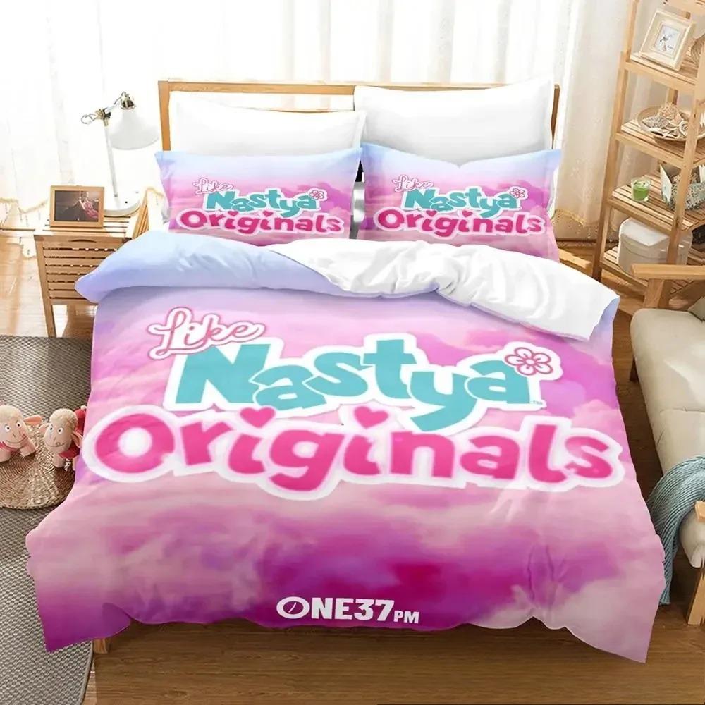 3D Print Like Nastya Bedding Set Boys Girls Twin Queen King Size Duvet Cover Pillowcase Bed Boys Adult Home Textileextile