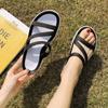 Женские сандалии, коллекция 2024 года, летние пластиковые сандалии на мягкой подошве, женская пляжная обувь с отверстиями, противоскользящие прозрачные туфли на плоской подошве с кристаллами