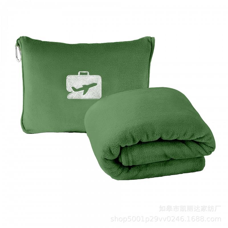 Travel Blanket With Built-in Pillow Airplane Car Camping Soft Fleece Throw Foldable Compact 101x152cm/127x152cm