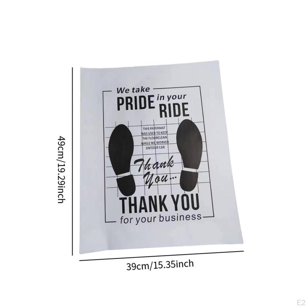 50x Бумажный коврик для пола автомобиля Одноразовый для грузовиков, такси, внедорожников