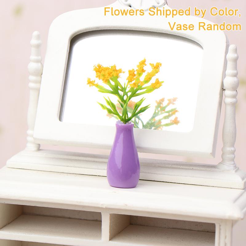 1/12 кукольный домик миниатюрный цветы ваза растение в горшке модель кукольный домик домашний декор игрушка микропейзаж пейзаж фото реквизит