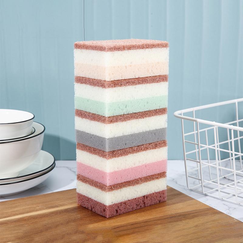5/10/15PCS Cleaning Sponges Double-Sided Absorption Sponge for Washing Pot Bowl Reusable Kitchen Clean Brush Home Cleaning Tools