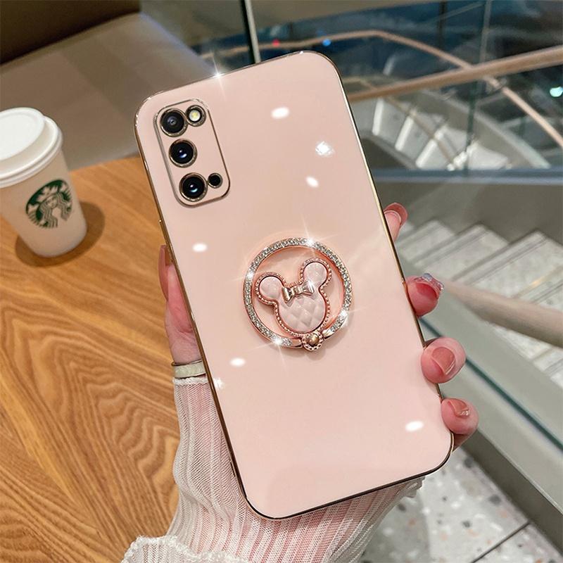 Чехол с блестящим кольцом-подставкой и милым медведем для iphone 14 13 12 11 Pro max/Samsung S22 S21 S23 Ultra A13 A23 A33 A53 A12 A22 A32 A52 A14 A54/Redmi