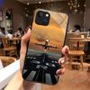 Airplane Festival Dazzling Print Glass Phone Case For iPhone 16 17 Pro Max 11 12 13 14 15 Pro 16E 17Air 7 8 Plus XR XS X Cover