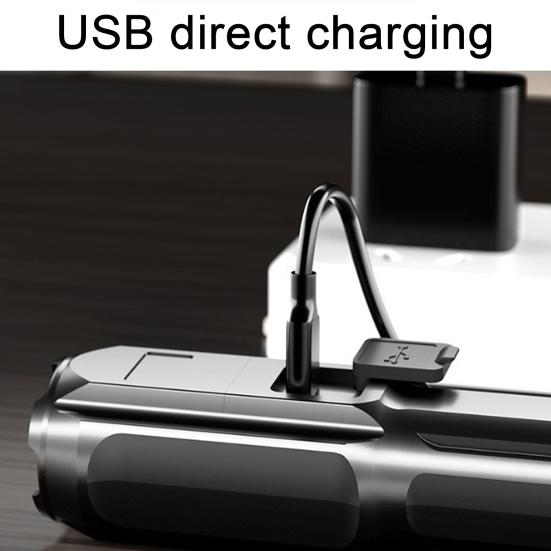 Outdoor LED Flashlight Zoomable Telescopic High Lumens USB Rechargeable Super Bright Outdoor Portable Camping Emergency Handheld Torch