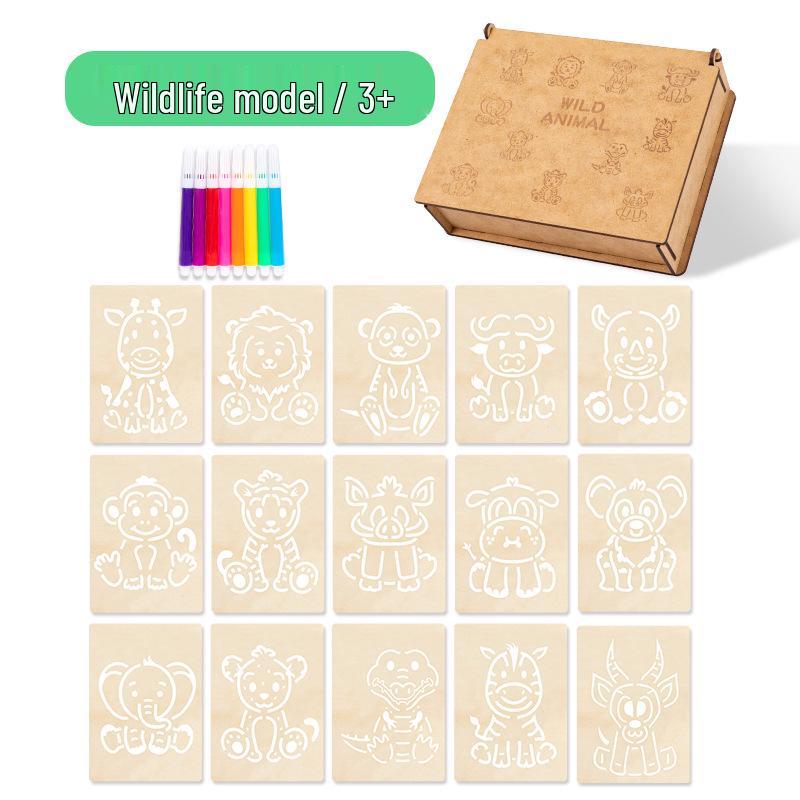 Wooden Painting & Drawing Set for Kids: Kindergarten & Primary School Beginner Art Kit