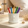 Halloween Room Decoration Gothic Skull Pen Holder, 3D Printed PLA Stationery Organizer, Creative Gift for Men Theme Container Makeup Brushes