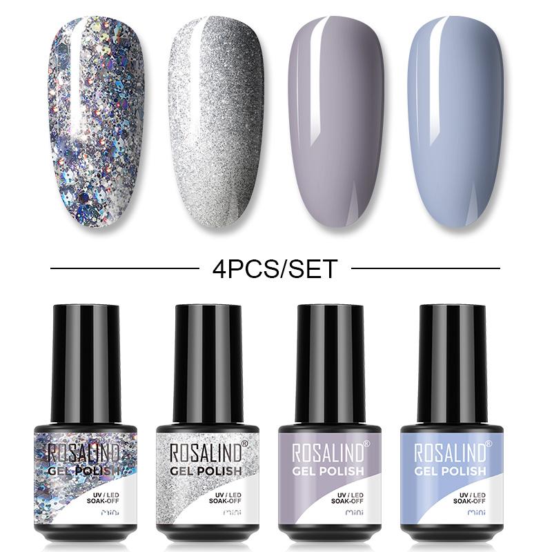 ROSALIND Профессиональный маникюрный набор с лампой для ногтей, набор гель-лаков для ногтей, полный набор инструментов для дизайна ногтей, светодиодная/УФ-лампа