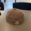Vintage Letter Baby Brimless Hat Solid Color Corduroy Toddler Docker Cap Autumn Winter Warm Adjustable Kids Boy Girl Beanie Hats