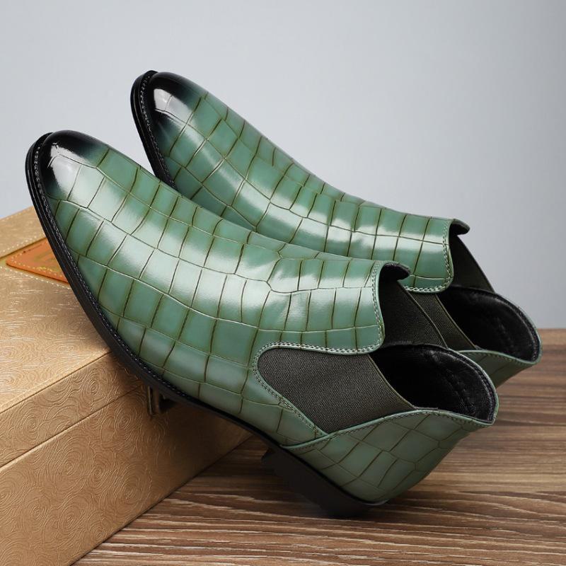 Men's Large Size 48 Pointed British Martin Leather Short Boots