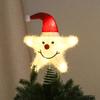 Christmas Tree Topper Star Warm White Holiday Light LED Lighted Star Topper Easy Installation Xmas Decoration for Indoor Trees