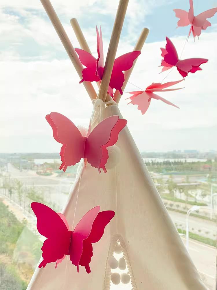 Красочные 3D бабочки из бумаги, цветы, декор для вечеринок и мероприятий