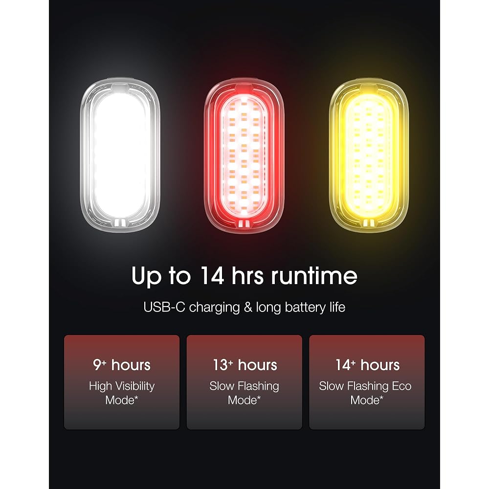 Lumos Firefly Mini Smart Bike Light System Rechargeable LED Front Rear Light Turn Signal Brake Light Cycling Accessory