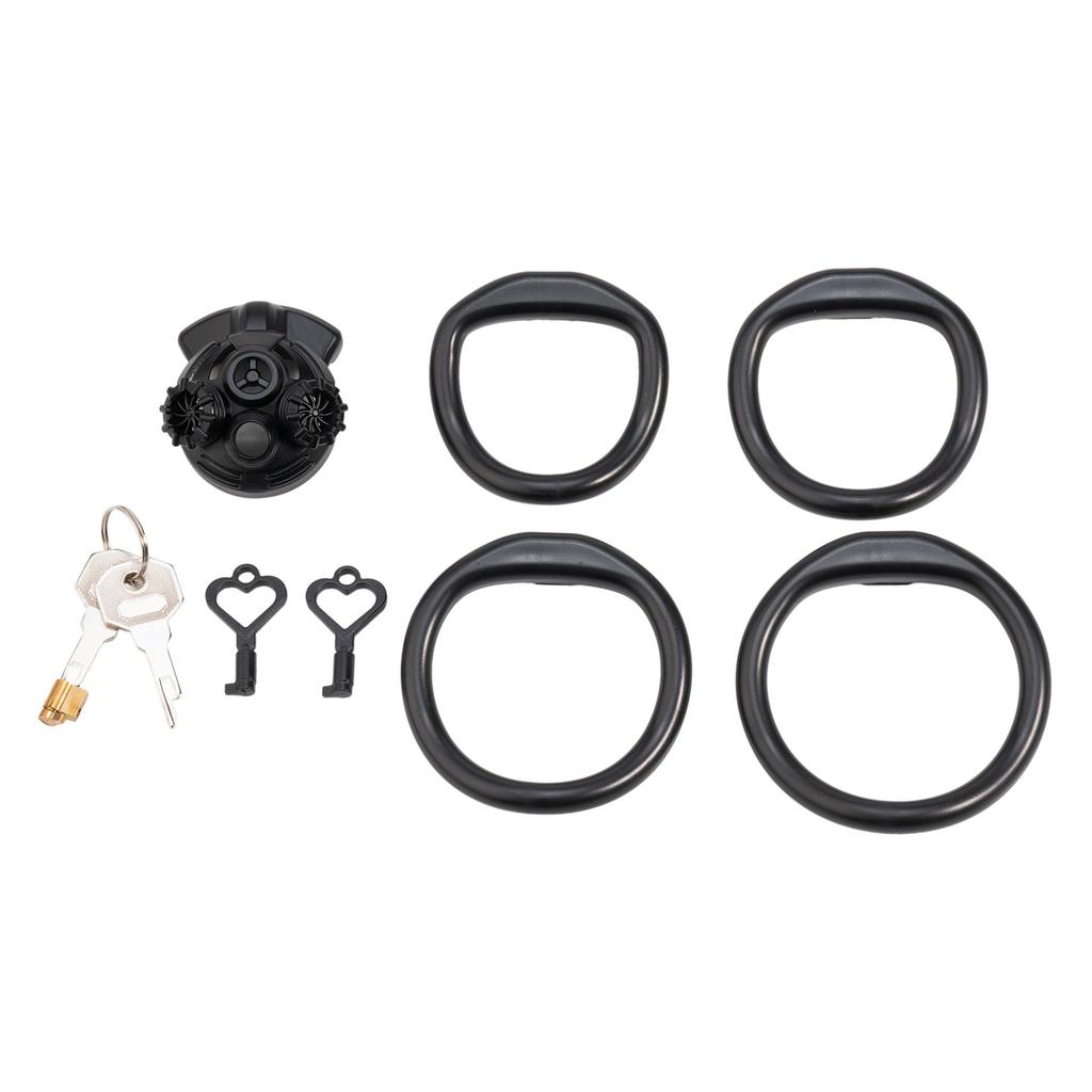 Gas Mask Dog Head Male Chastity Device CB Cage Birdcage Lock with 6 Ring BDSM for Men Play Gay Training Long Term Wear Sex Toys