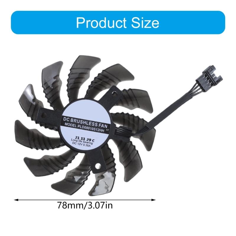 78MM PLD08010S12HH GPU Cooling Fan Replacement for RTX3050 3060 GAMING Graphics Cards Video Card Radiator