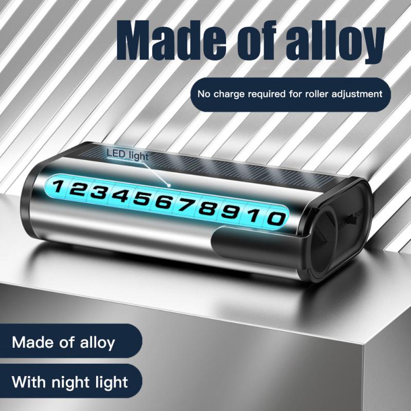 1~10 шт. номерной знак парковки автомобиля светящаяся карта парковки автомобиля солнечная зарядка временная остановка номер телефона карта для украшения автомобиля