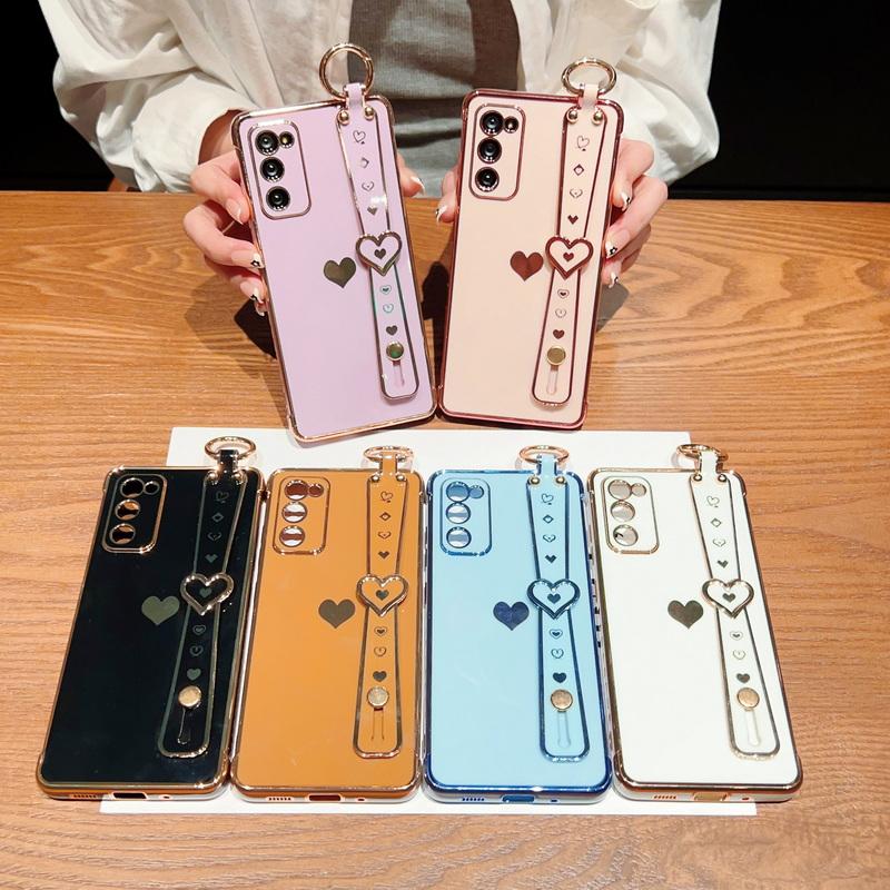 Чехол-браслет с покрытием в виде сердца для Samsung Galaxy S23 S22 Ultra S21 Plus S20 Fe A14 A34 A54 A13 A23 A33 A53 A52, мягкий силиконовый чехол для iphone 14 13 12