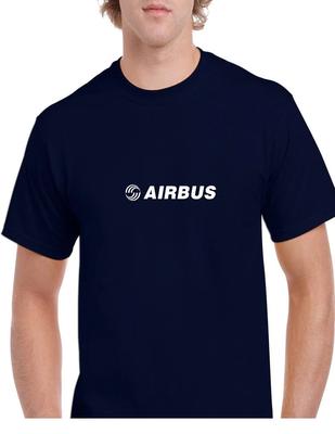 Хлопковая футболка Airbus с белым логотипом, европейская авиация, оборона, авиалинии, темно-синяя