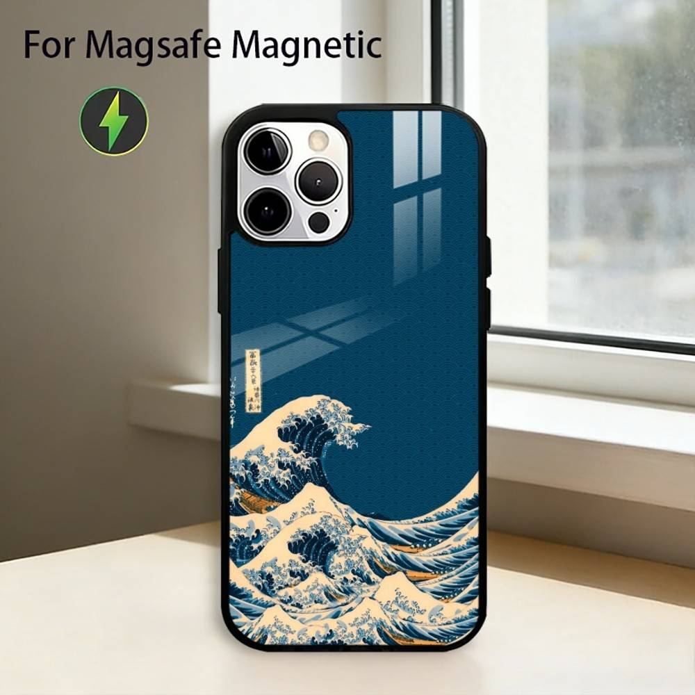 The Great Wave Off K-Kanagawa Phone Case For iPhone17,16,15,14,13,12,11 Plus,Pro Magnetic with Magsafe Wireless Charging