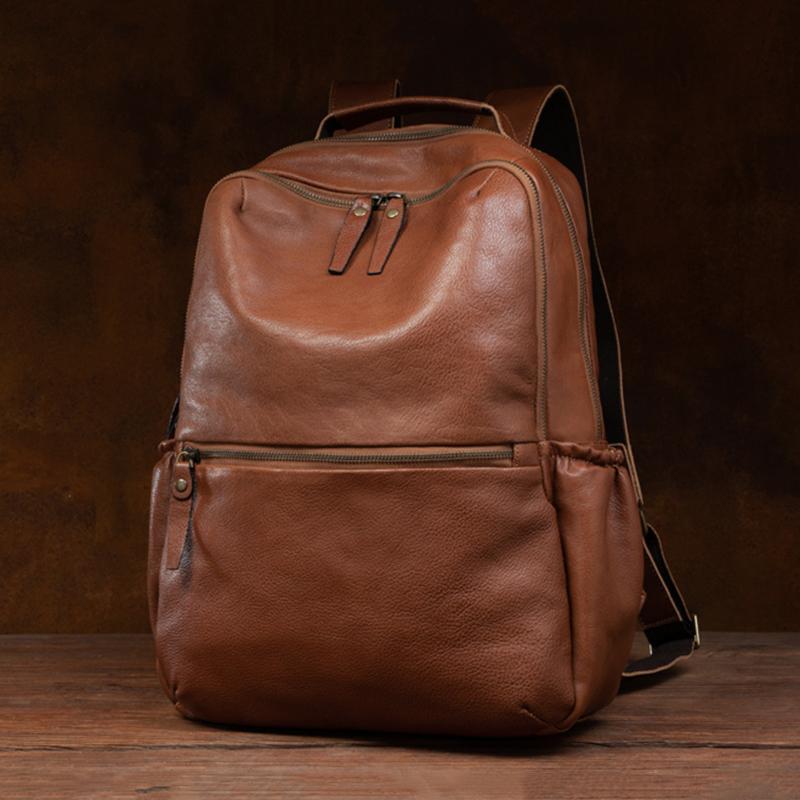 Кожаный женский рюкзак для путешествий на открытом воздухе, винтажный школьный рюкзак большой емкости, мужской рюкзак-портфель для ноутбука 15,6 дюймов