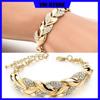 Golden Leaf Bracelet Fashion Wedding Jewelry Women's Glass Bracelet Women's Bracelet