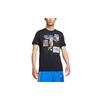 Cartoon LeBron James Dunk Print Sports Crew Neck T-Shirt Men Tops Black DD0789-010