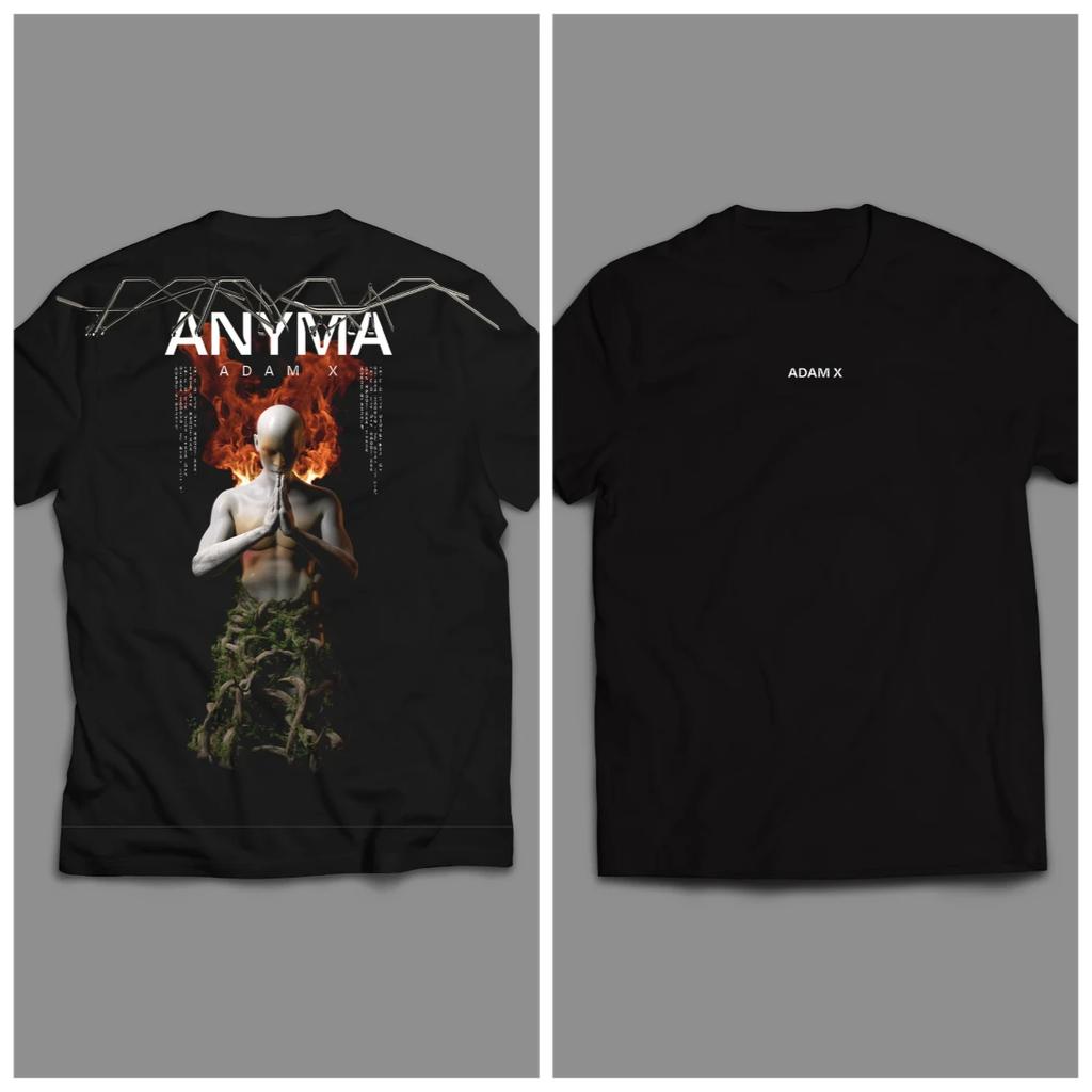 Футболка Anyma ADAM X Мужские футболки Круглый вырез Влагоотводящая Повседневная Спортивная 100% Хлопок Свободная Унисекс Футболка Оверсайз Графические футболки