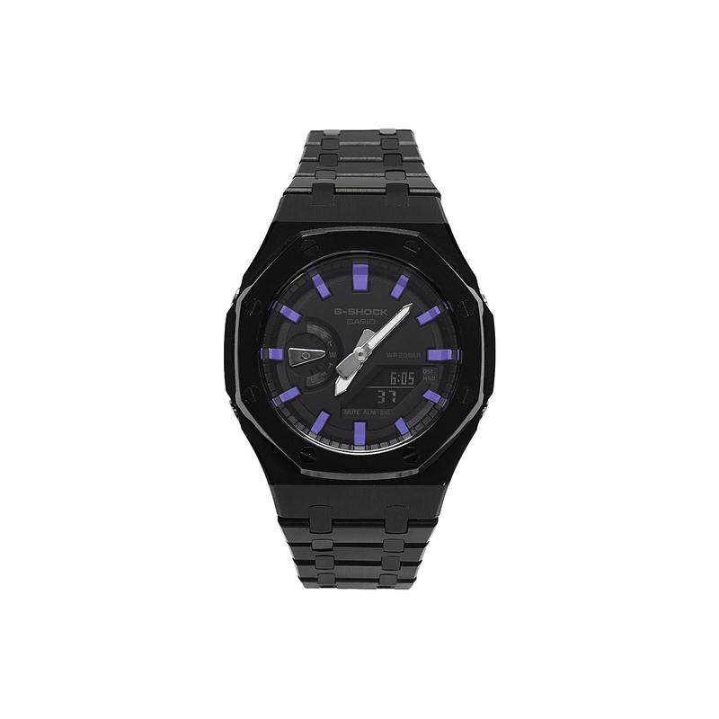 Casio Индивидуальные часы модифицированная серия 811 производство Farmhouse Oak GA-2100-1A1 модифицированные-Фиолетовые Чернила Черный Воин Wate GA-2100-1A1PR