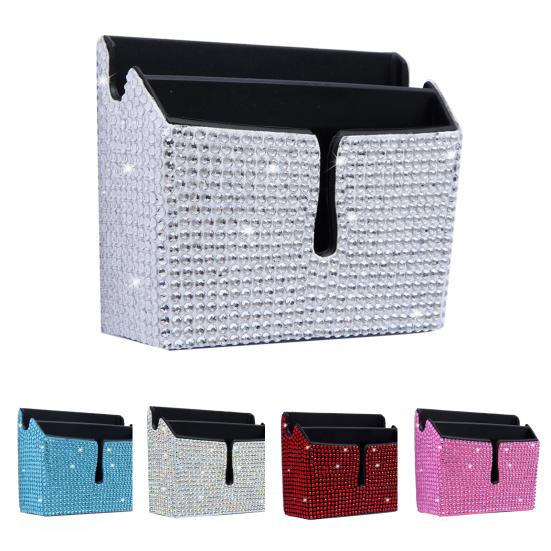 Прочный автомобильный ящик для хранения вещей с 2 отделениями, простая установка, хранение