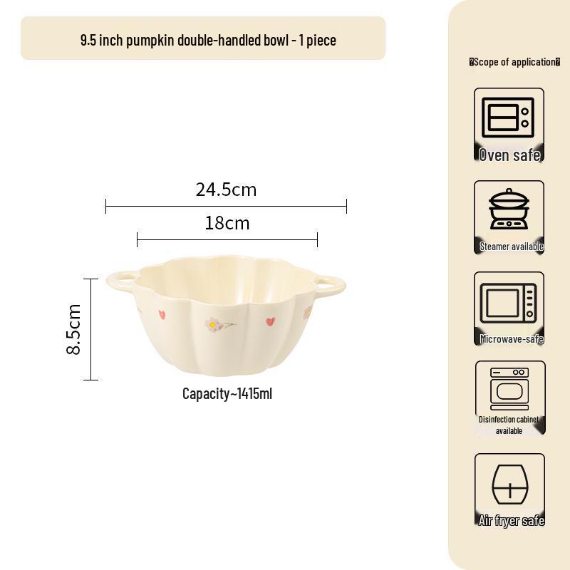 Керамический набор столовой посуды «Кремовая глициния»: Миска для риса, Суповая миска, Круглые и Глубокие тарелки