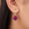 Pink Bio Tourmaline Gemstone 925 Sterling Silver Handmade Earrings 1.05" For Her EE-173-46