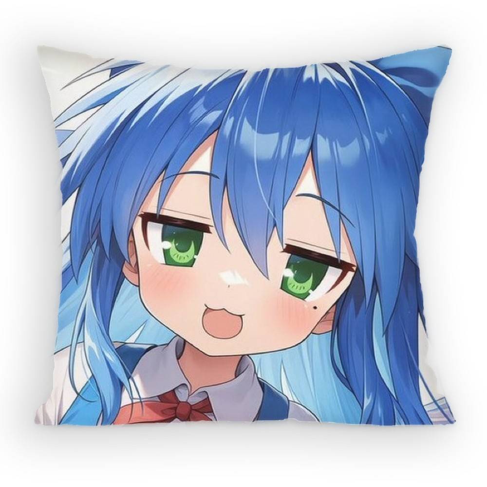 TOUHOU Project Cirno Cute Anime Girl Pillow Case Sofa Living Room Bedroom Headboard Backrest Cushion Square Cushion Nap Time