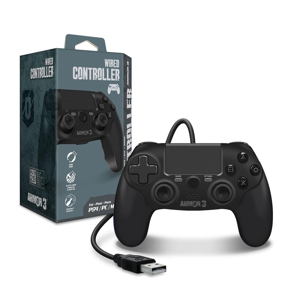Armor3 Wired Game Controller PS4 PC MAC Compatible USB Connection / / Color/Black