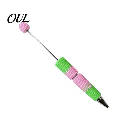Handmade Pen Kits DIY Beadable Pen, Colorful Fancy Beaded Crafting Ballpoint Rainbow Gradient Pens Gift for Students, Party Favors, Creative