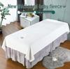 Coral Fleece Beauty Bed Sheet with Hole - Single Piece, Universal for All Seasons, Solid Color for Salon/Shampoo/Massage Beds