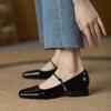 Women's Mary Janes Shoes New High Quality Pumps Low Heel Dress Shoes Square Toe Shallow Buckle Strap Women's Shoes