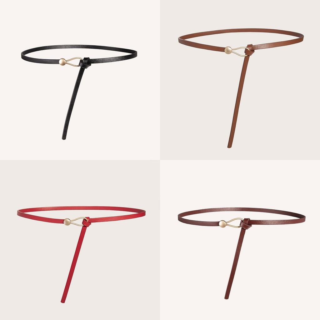 Тонкий пояс из ПУ с металлической пряжкой для повседневного платья и в стиле ретро