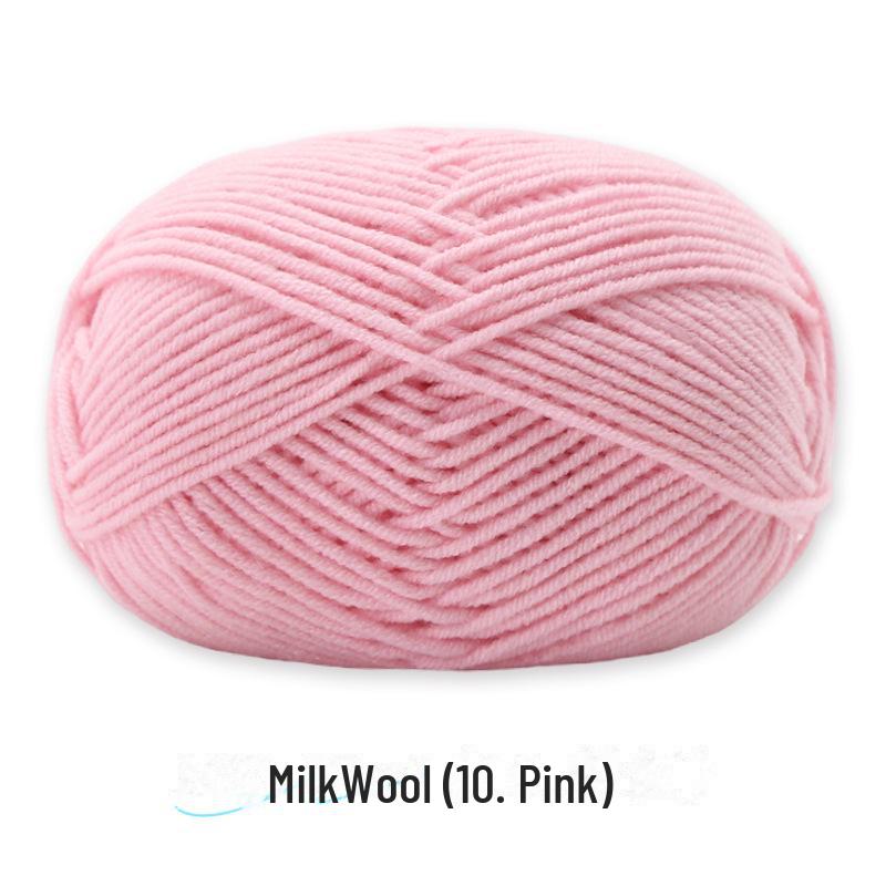 4-Strand Combed Milk Cotton Yarn Ball for DIY Crochet: Doll Making & Baby Sweater/Scarf Kit