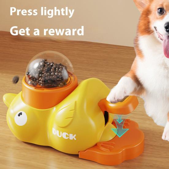 Интерактивная игрушка-пазл для медленного кормления собак, большой вместимости, не содержит БФА, легко моется, игрушка-диспенсер для лакомств для собак в форме мультяшной утки