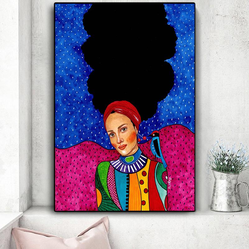 Винтажная абстрактная девушка, волосы, цветок, женская настенная живопись на холсте, модный плакат на скандинавскую тему, настенные панно для гостиной, без рамы