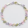 Silver Color Jewelry Multicolor White Cubic Zirconia Chain&Link Charm Bracelets For Women