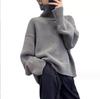 Women's American-Style High Neck Pullover Sweater – New, Loose Fit, Solid Color Slimming Knitwear Top