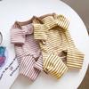 Soft Dog Jumpsuit Elastic Dog Home Clothing Pet Sleepwear Striped Dog Base Shirt  Belly Protection