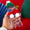 500ml Transparent Holiday Drink Container, Cute Gingerbread Shaped Sealed Can, Suitable for Milk, Juice, Water, Wine, Tea, Etc.