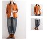 Women's Retro Cotton-Linen Shirt: Loose Round Neck, Casual Jacket, Long Sleeves - Perfect for Spring or Autumn.