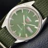 5 AUTOMATIC 6319A JAPAN MENS VINTAGE GREEN COLOR DIAL WATCH A701544-5 R206b-a701544
